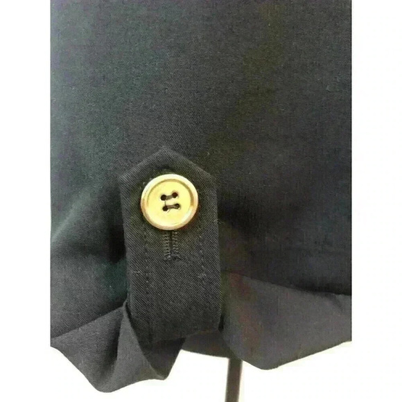 Luciano Dante’ Sz 16 Black Button Front Jacket Gold Buttons 3/4 Sleeve - Picture 3 of 6